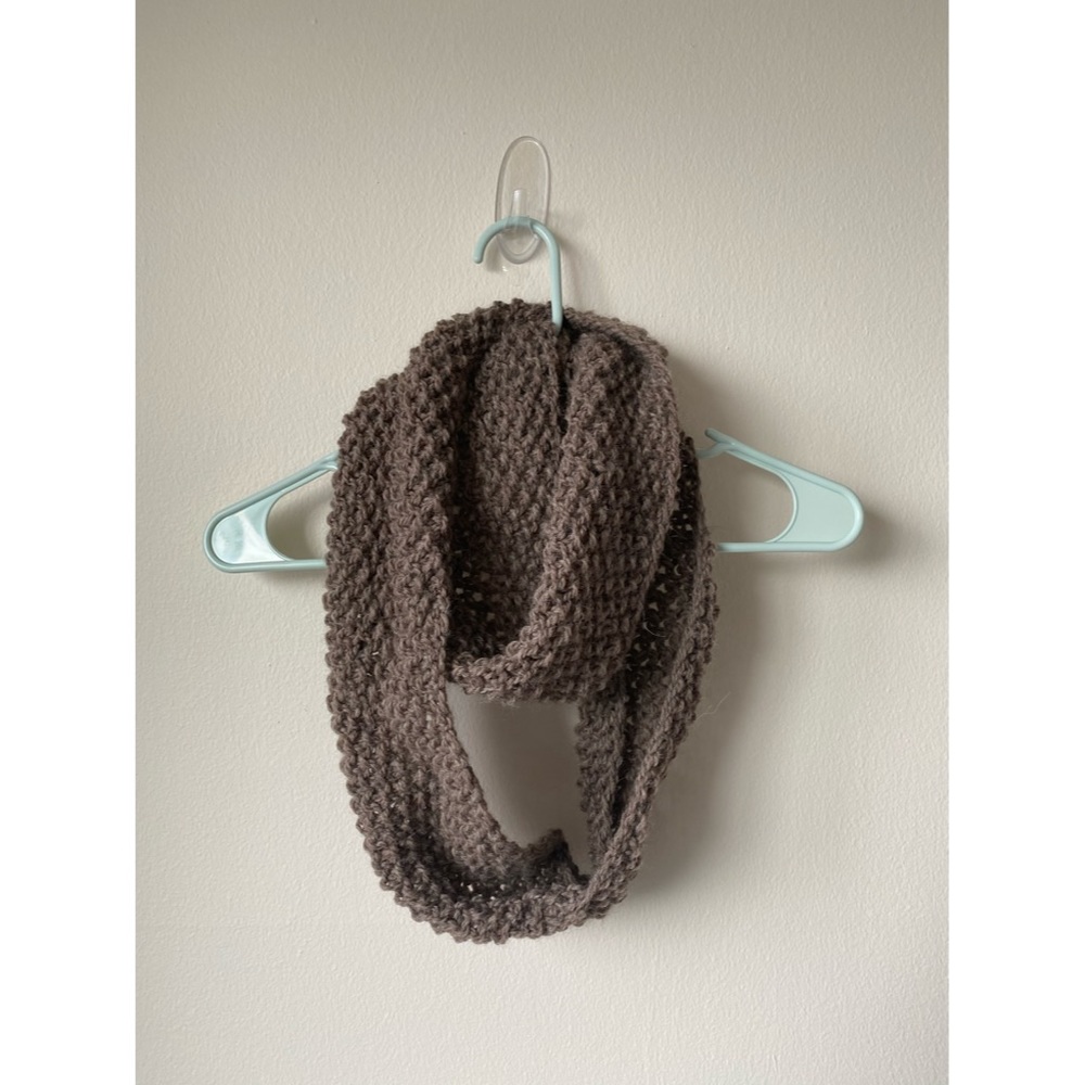 {Taupe Knit Infinity Scarf - Homemade}